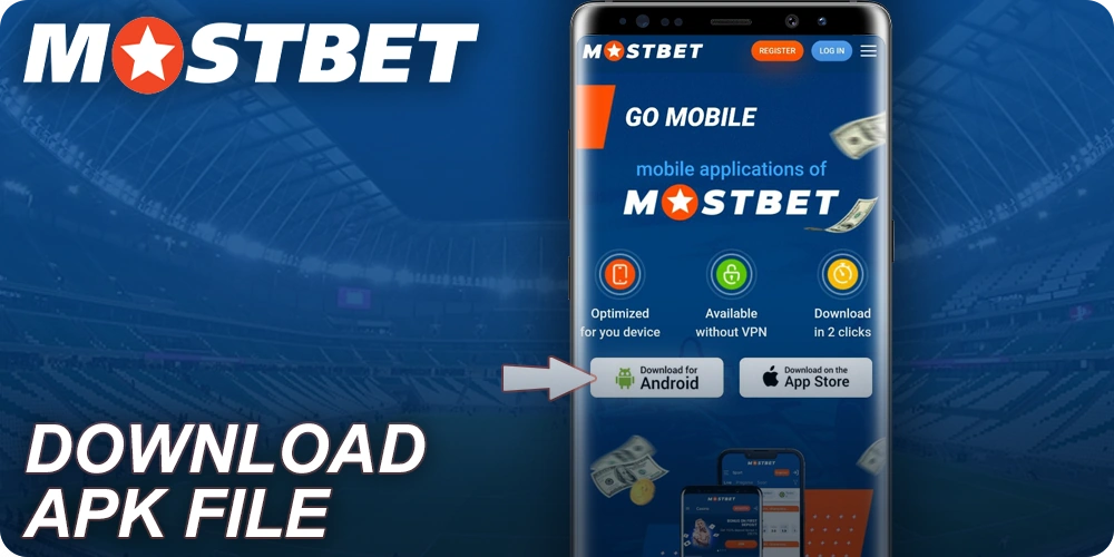 Click the button to download the application Mostbet
