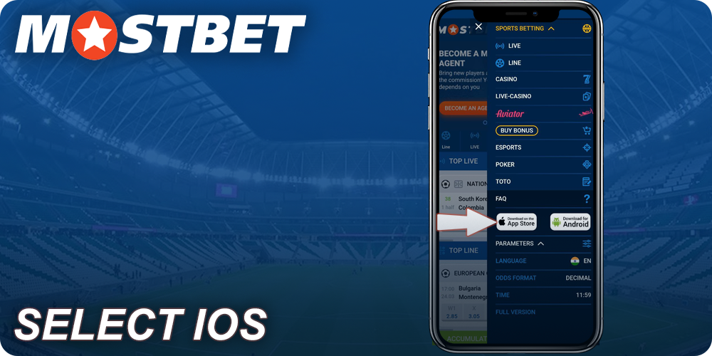 Find the Mostbet iOS app icon