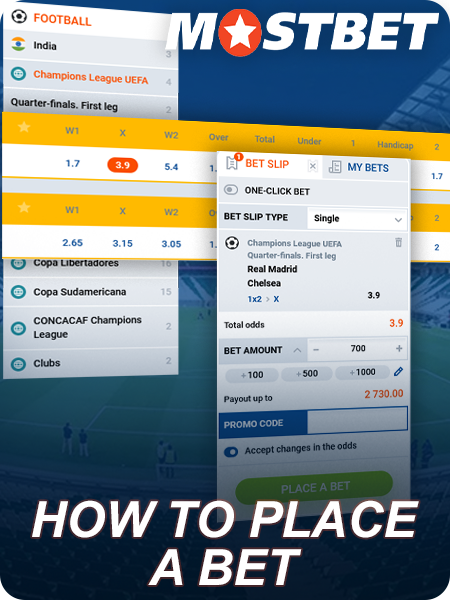 Step-by-step instructions on how to place a soccer bet at Mostbet