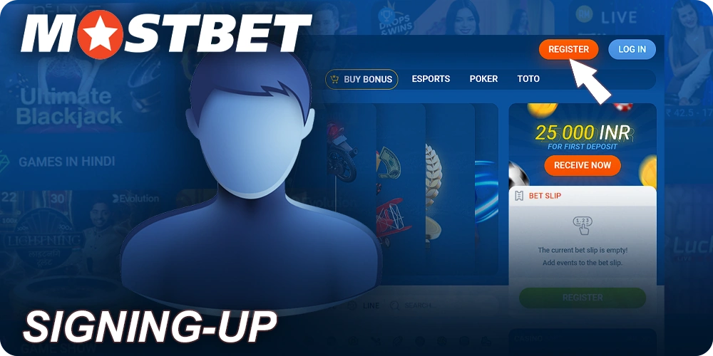Register a Mostbet account to play live casino