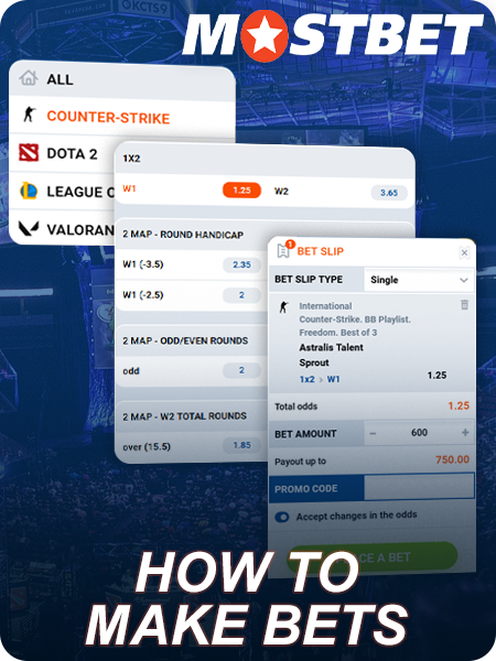 Step-by-step instructions on how to bet on eSports at Mostbet